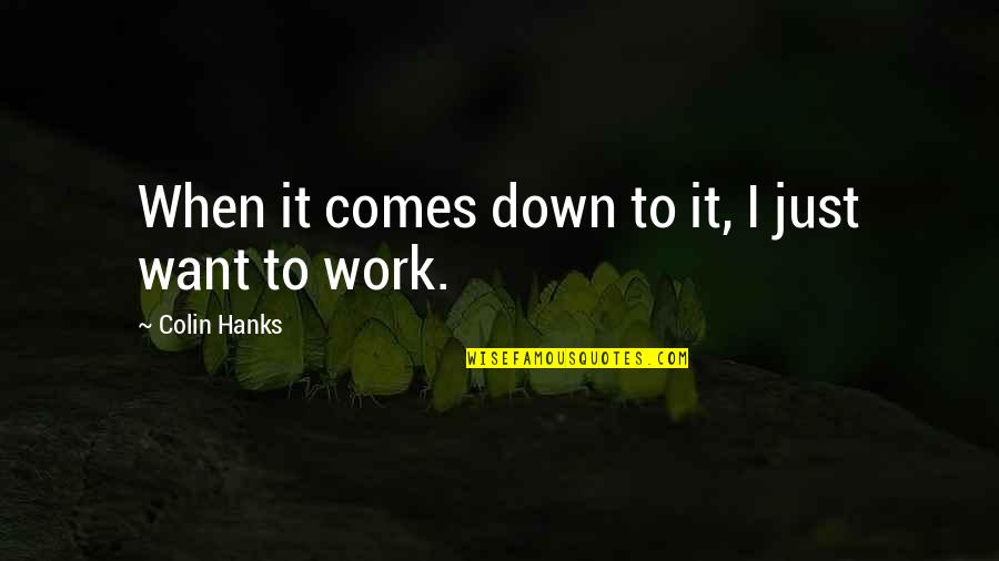 1314hk Quotes By Colin Hanks: When it comes down to it, I just
