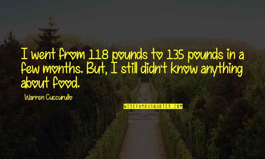 135 Pounds Quotes By Warren Cuccurullo: I went from 118 pounds to 135 pounds 135 Pounds Quotes By Warren Cuccurullo: I went from 118 pounds to 135 pounds