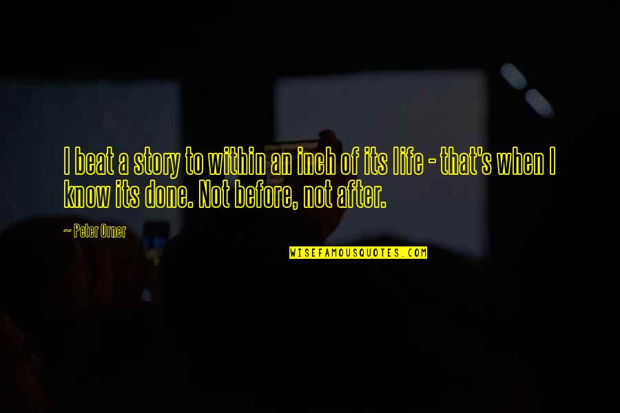 1370 Quotes By Peter Orner: I beat a story to within an inch