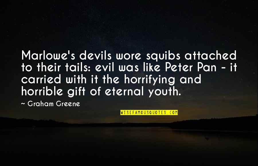 138 8 Quotes By Graham Greene: Marlowe's devils wore squibs attached to their tails: