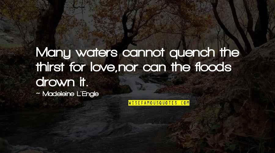 14 People Shot Quotes By Madeleine L'Engle: Many waters cannot quench the thirst for love,nor