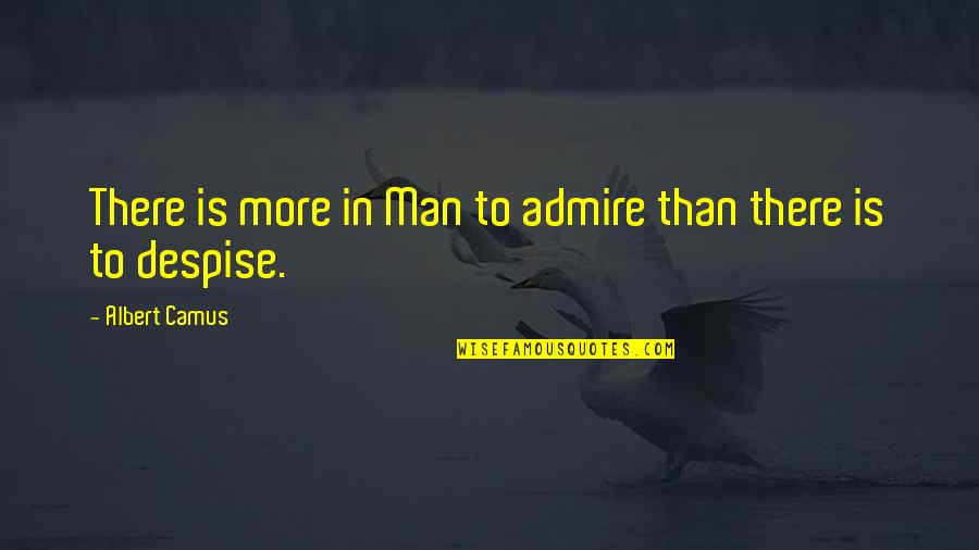 140 Characters Or Less Quotes By Albert Camus: There is more in Man to admire than