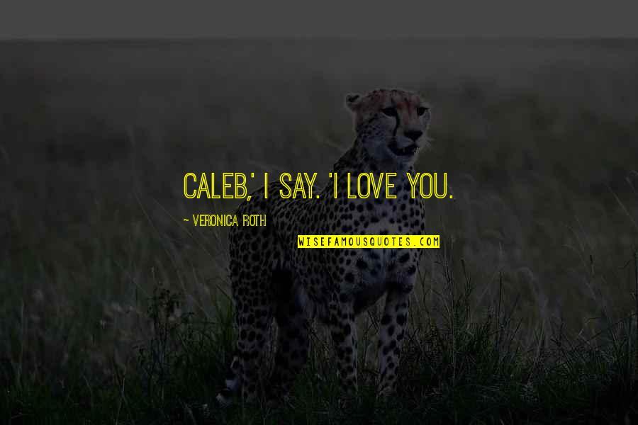 1469 Wedgewood Quotes By Veronica Roth: Caleb,' I say. 'I love you.