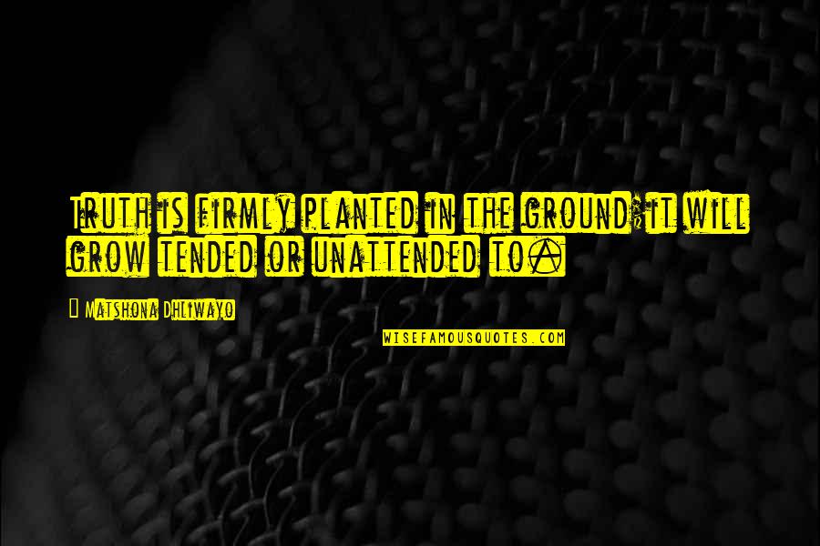 14971 Quotes By Matshona Dhliwayo: Truth is firmly planted in the ground;it will 14971 Quotes By Matshona Dhliwayo: Truth is firmly planted in the ground;it will