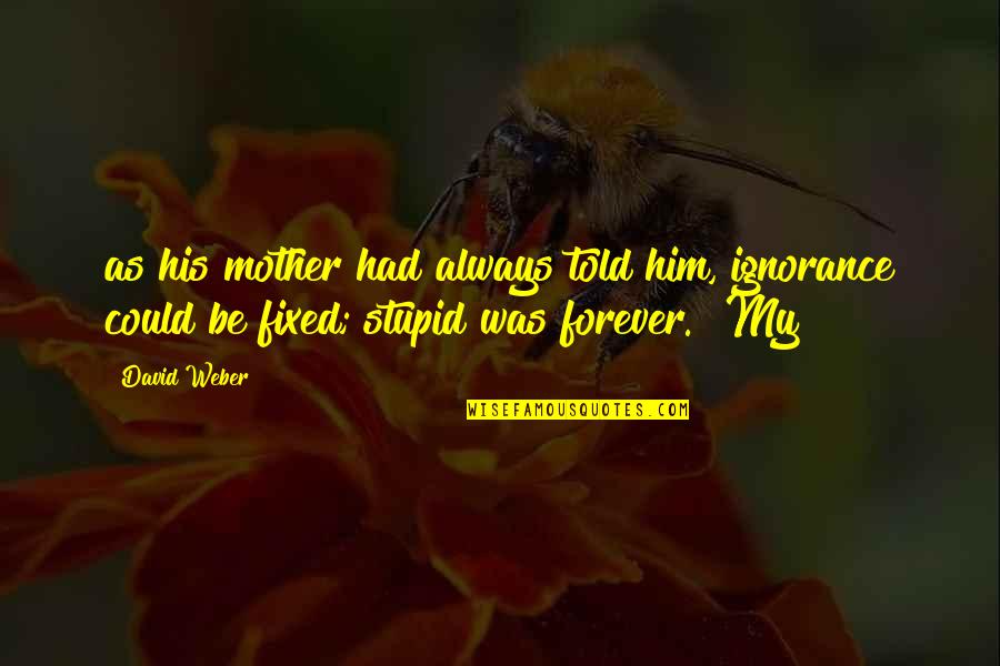 14th Bday Quotes By David Weber: as his mother had always told him, ignorance