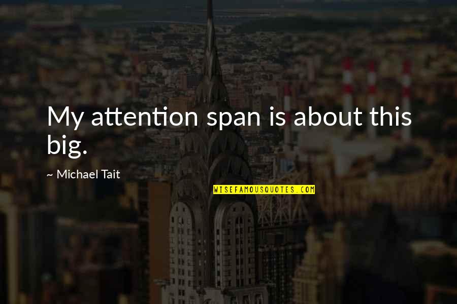 15 Word Inspirational Quotes By Michael Tait: My attention span is about this big. 15 Word Inspirational Quotes By Michael Tait: My attention span is about this big.