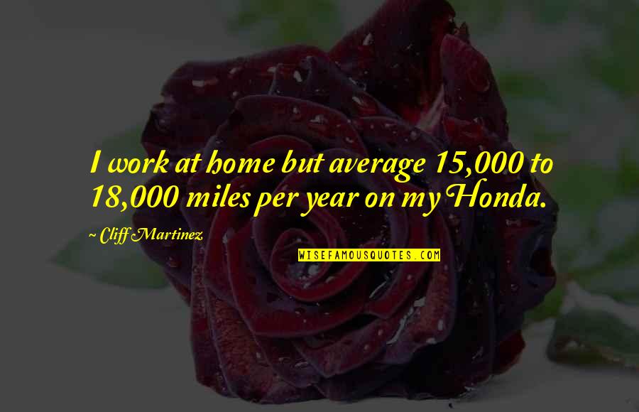 15 Year Quotes By Cliff Martinez: I work at home but average 15,000 to