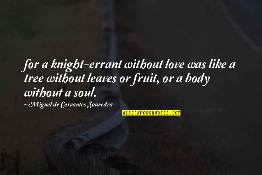 1530 Am Quotes By Miguel De Cervantes Saavedra: for a knight-errant without love was like a