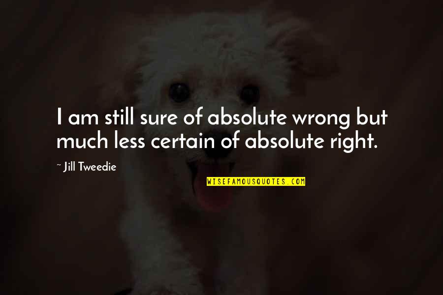 15464 Quotes By Jill Tweedie: I am still sure of absolute wrong but