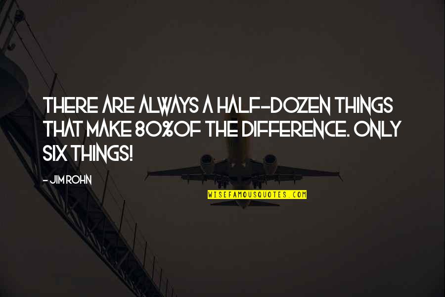1559 Area Quotes By Jim Rohn: There are always a half-dozen things that make