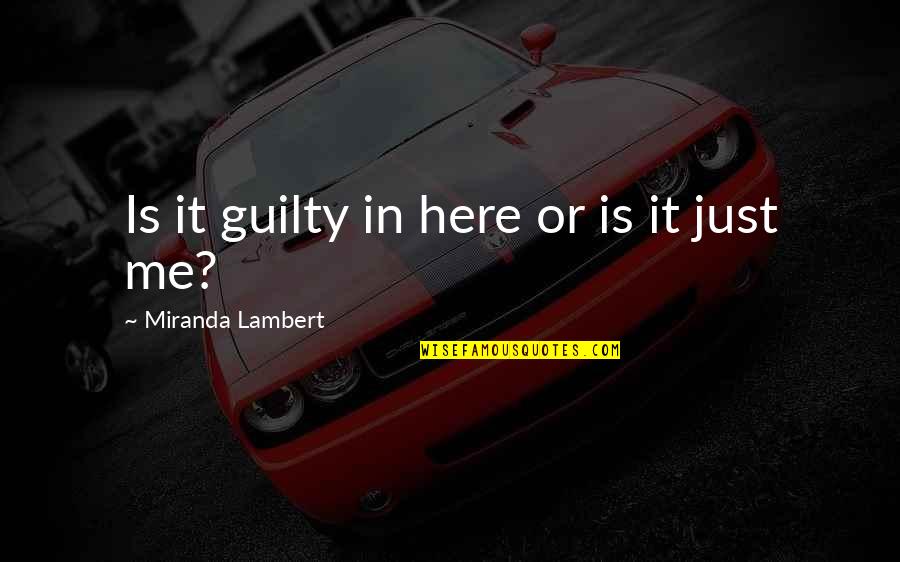 1561 Long Pond Quotes By Miranda Lambert: Is it guilty in here or is it