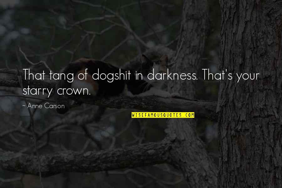 158 Pounds Quotes By Anne Carson: That tang of dogshit in darkness. That's your