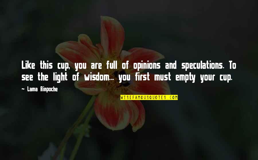 1587 Clydesdale Quotes By Lama Rinpoche: Like this cup, you are full of opinions