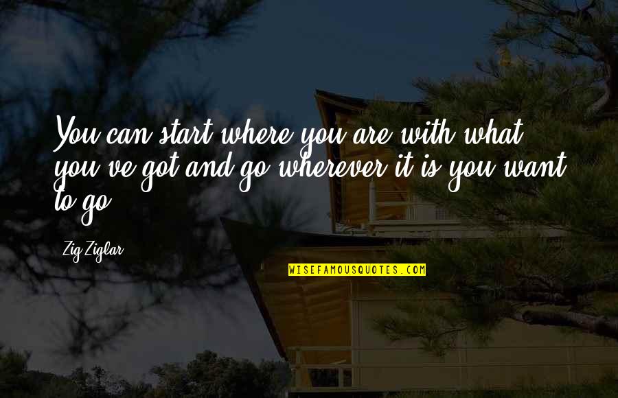 15915504 Quotes By Zig Ziglar: You can start where you are with what