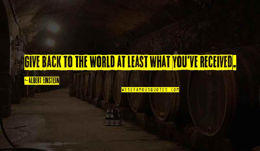 15946 Quotes By Albert Einstein: Give back to the world at least what