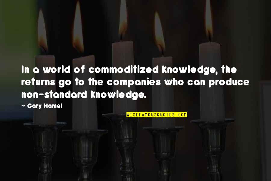 1623 Quotes By Gary Hamel: In a world of commoditized knowledge, the returns