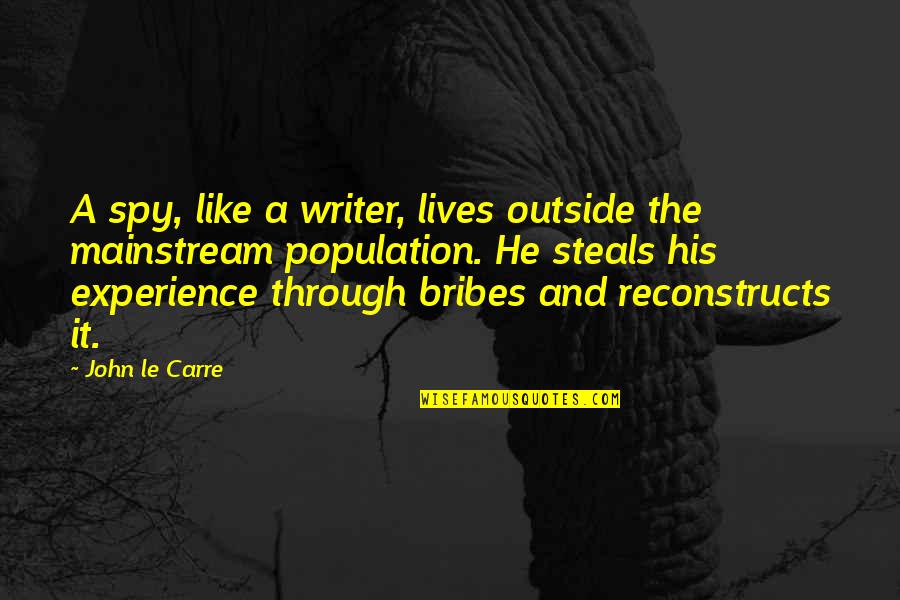 1686 Quotes By John Le Carre: A spy, like a writer, lives outside the