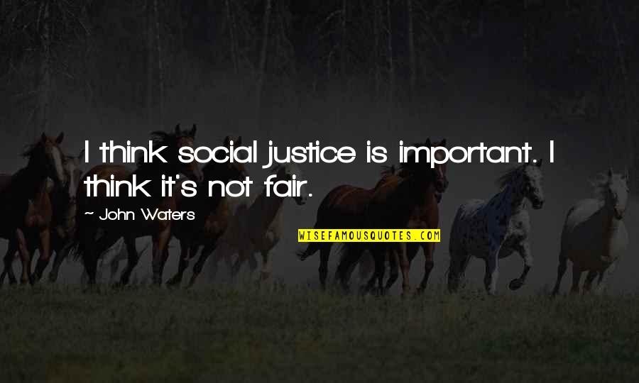 17 Again Movie Quotes By John Waters: I think social justice is important. I think