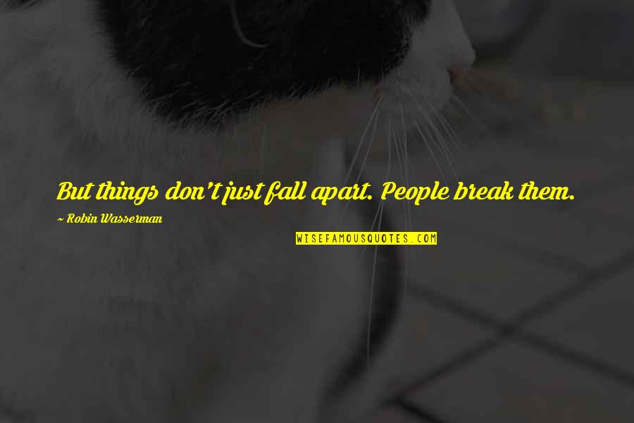 17 Aussie Quotes By Robin Wasserman: But things don't just fall apart. People break