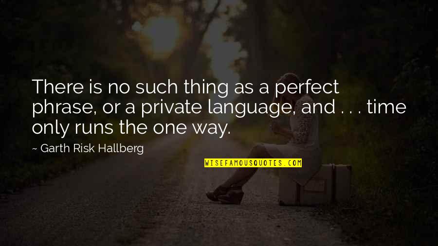 17 Years Of Existence Quotes By Garth Risk Hallberg: There is no such thing as a perfect