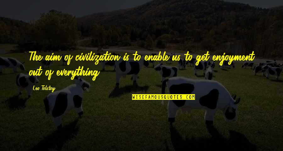 1712 Candy Quotes By Leo Tolstoy: The aim of civilization is to enable us