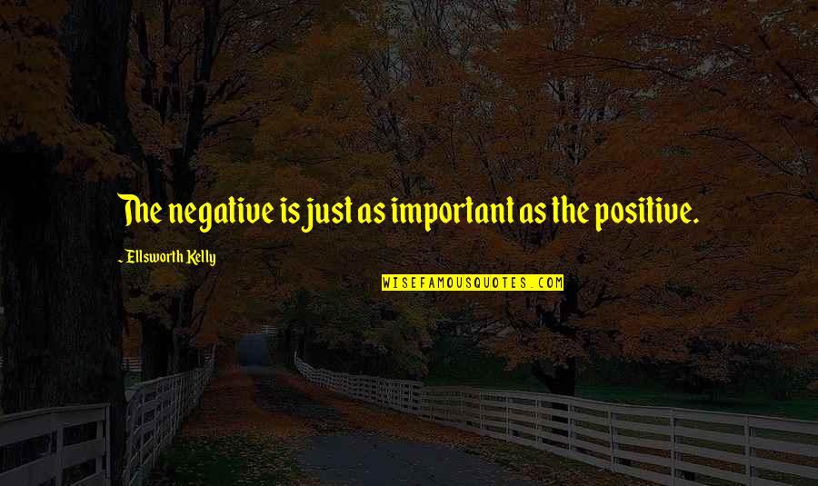 171255uc Quotes By Ellsworth Kelly: The negative is just as important as the 171255uc Quotes By Ellsworth Kelly: The negative is just as important as the