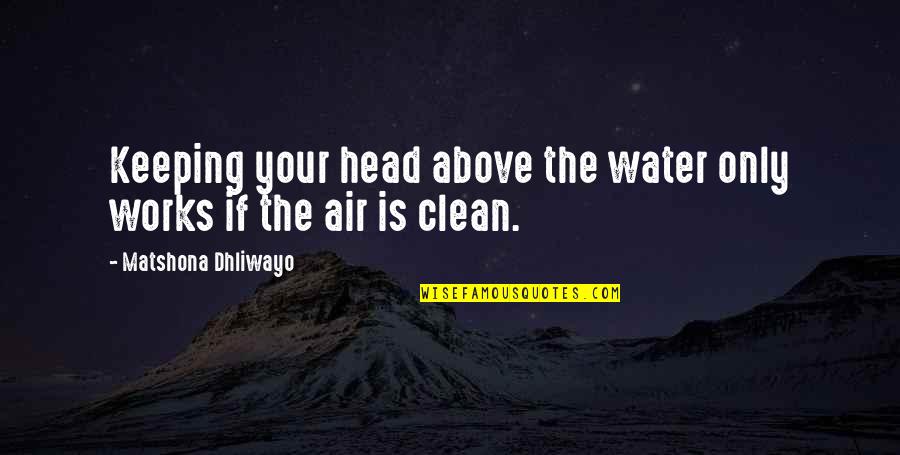 17516 Quotes By Matshona Dhliwayo: Keeping your head above the water only works