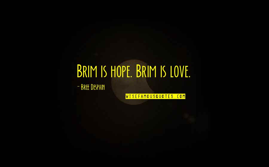 177 Quotes By Bree Despain: Brim is hope. Brim is love.