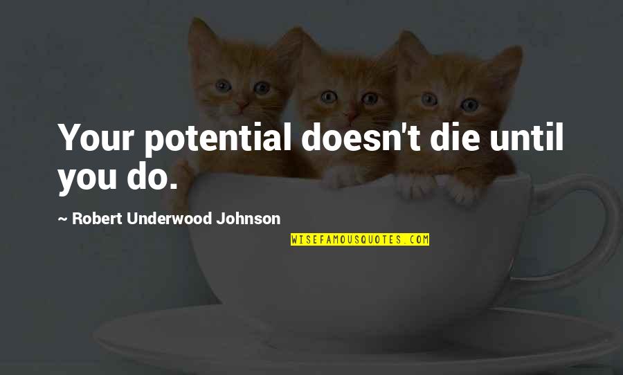177 Quotes By Robert Underwood Johnson: Your potential doesn't die until you do.