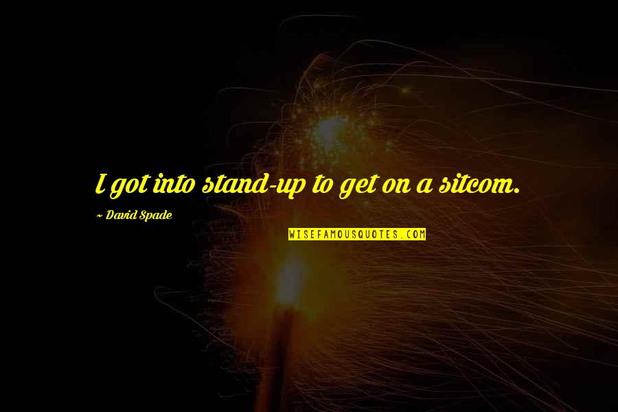 17e Verjaardag Quotes By David Spade: I got into stand-up to get on a 17e Verjaardag Quotes By David Spade: I got into stand-up to get on a
