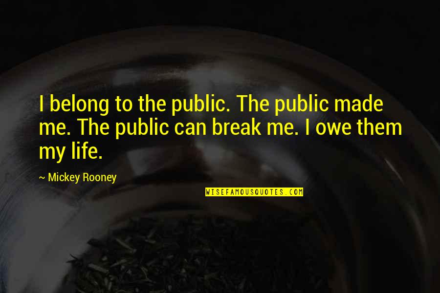 17th And 18th Century Quotes By Mickey Rooney: I belong to the public. The public made