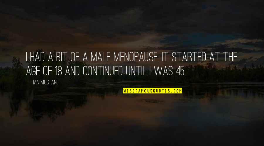 18 Age Quotes By Ian McShane: I had a bit of a male menopause.