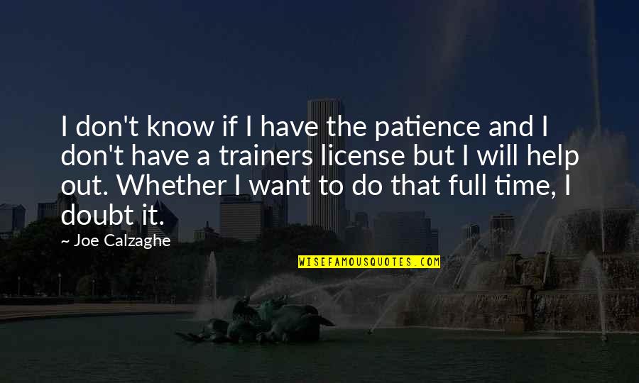 18 Ans Quotes By Joe Calzaghe: I don't know if I have the patience