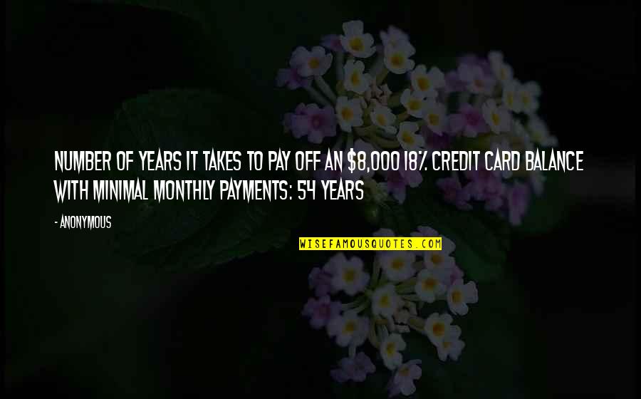 18 Years Quotes By Anonymous: Number of years it takes to pay off