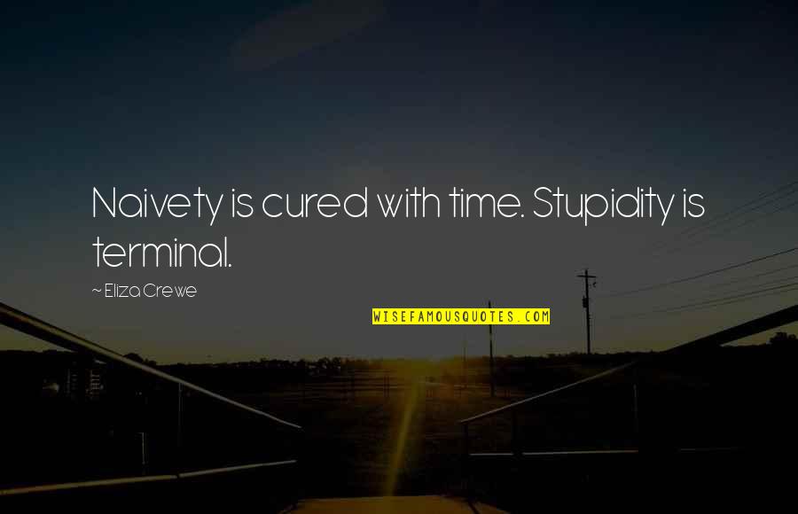19 Letter Quotes By Eliza Crewe: Naivety is cured with time. Stupidity is terminal.