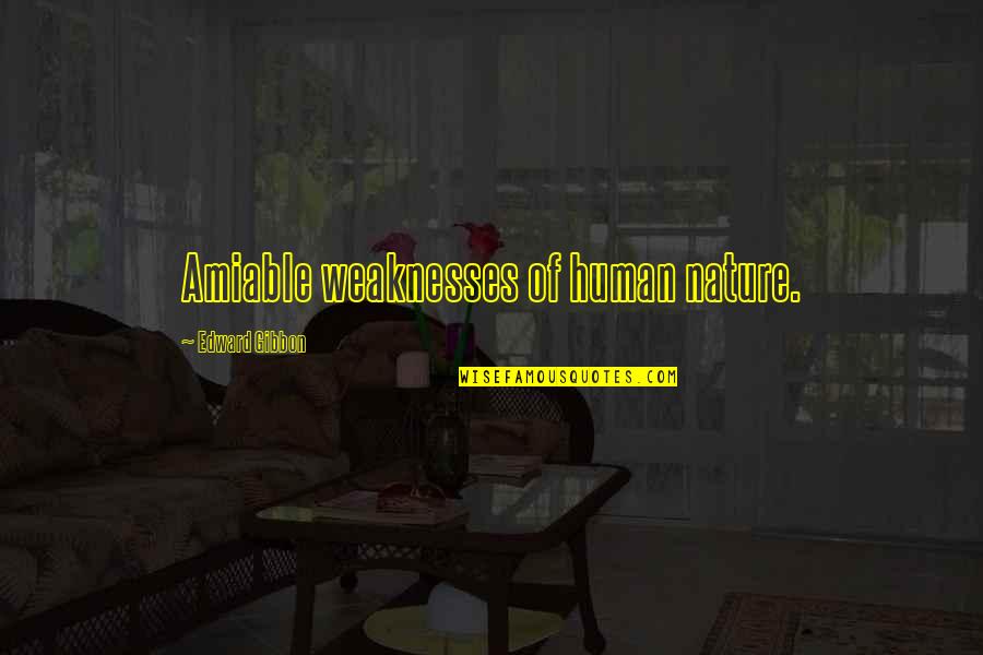 19 Month Anniversary Quotes By Edward Gibbon: Amiable weaknesses of human nature.