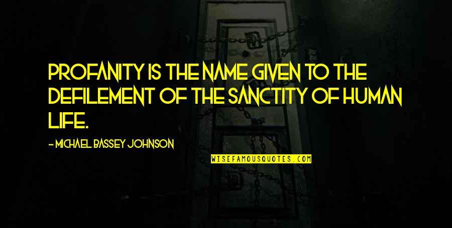 19046 Quotes By Michael Bassey Johnson: Profanity is the name given to the defilement