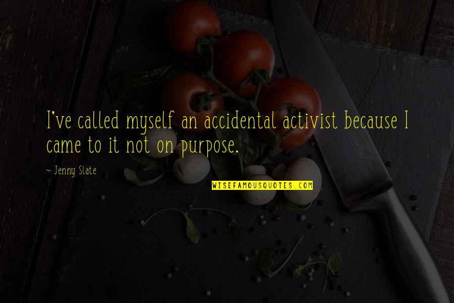 1907 Half Dollar Quotes By Jenny Slate: I've called myself an accidental activist because I
