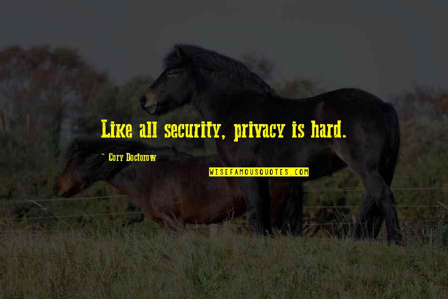 1908 Half Dollar Quotes By Cory Doctorow: Like all security, privacy is hard. 1908 Half Dollar Quotes By Cory Doctorow: Like all security, privacy is hard.