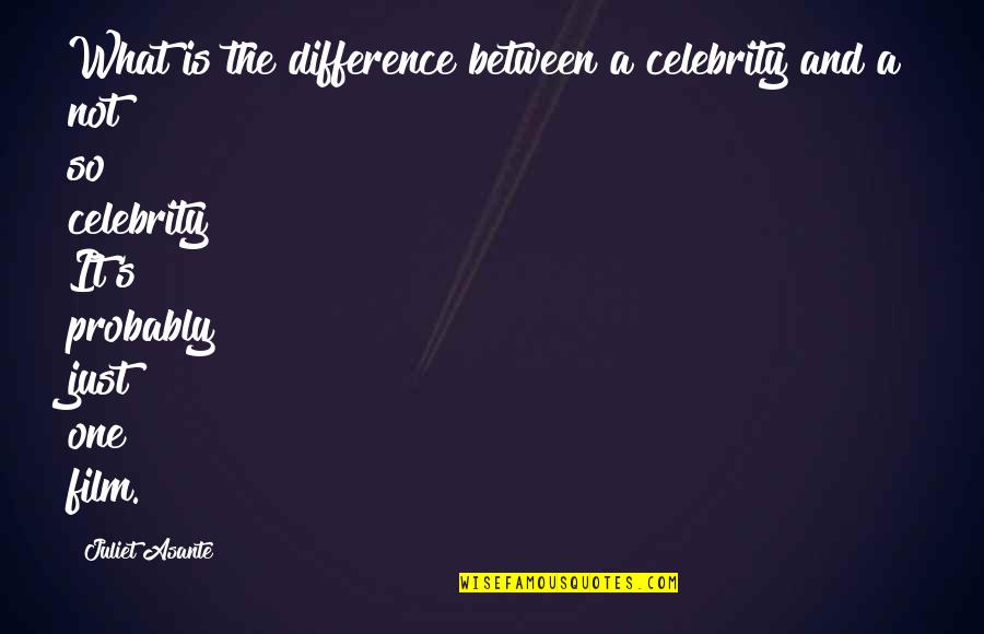 1920's Organized Crime Quotes By Juliet Asante: What is the difference between a celebrity and