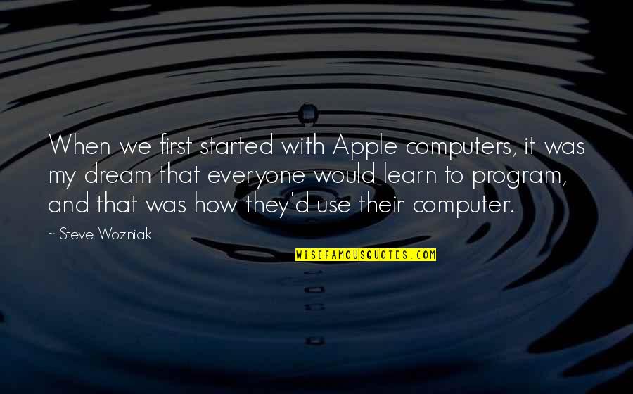 1941sobversehalfdollars Quotes By Steve Wozniak: When we first started with Apple computers, it