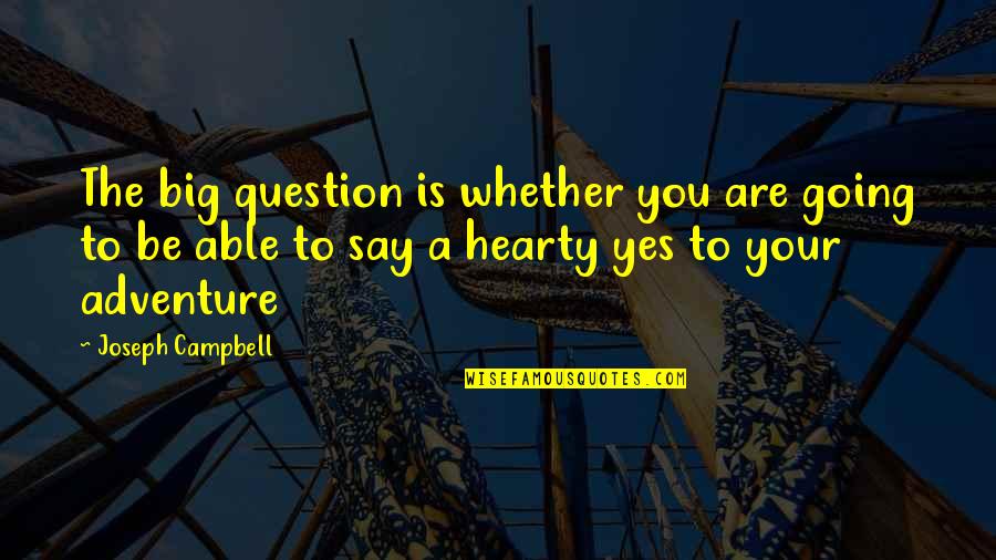 1950s Actress Quotes By Joseph Campbell: The big question is whether you are going