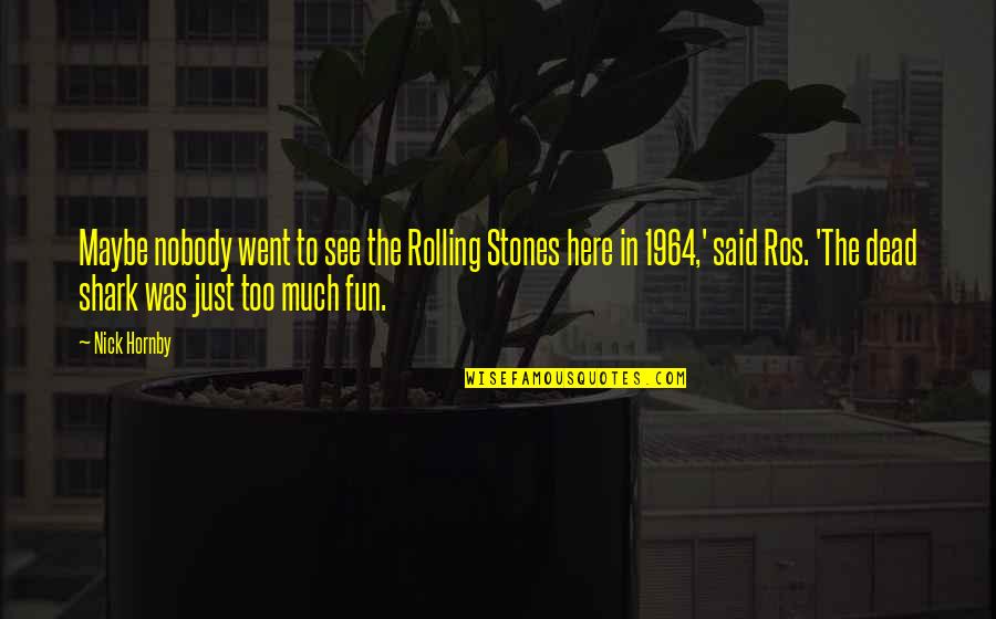 1964 Quotes By Nick Hornby: Maybe nobody went to see the Rolling Stones