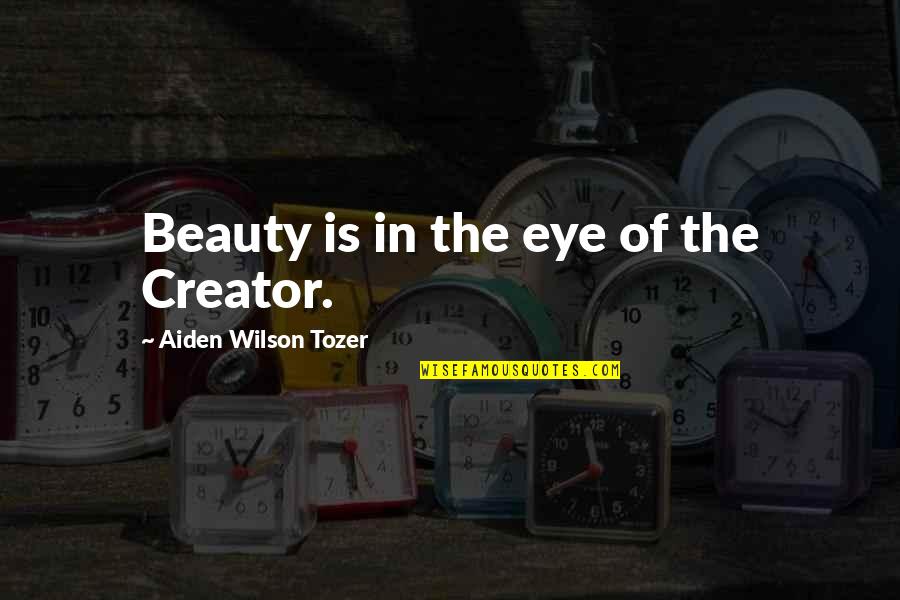 1980 Hockey Team Quotes By Aiden Wilson Tozer: Beauty is in the eye of the Creator.