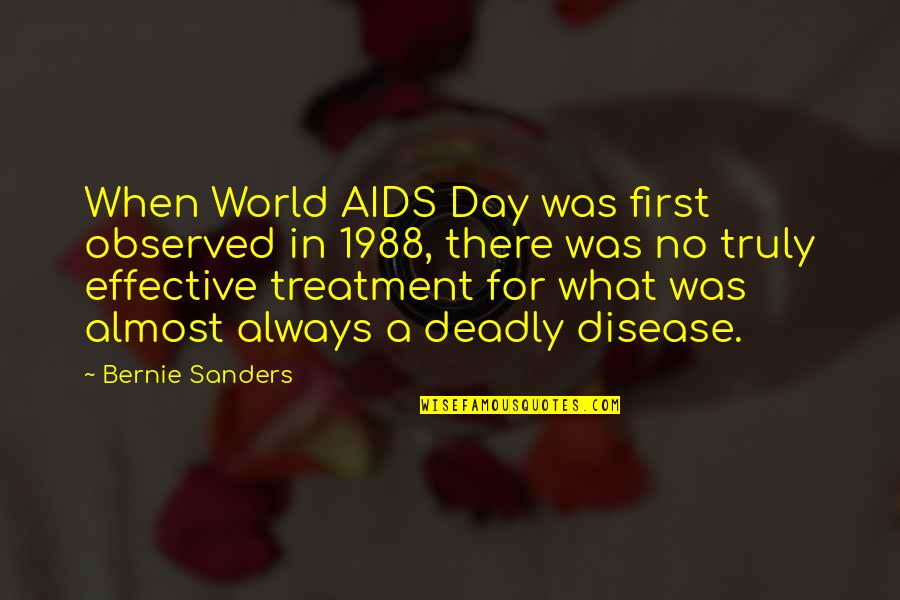 1988 Quotes By Bernie Sanders: When World AIDS Day was first observed in
