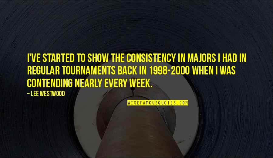 1998 Quotes By Lee Westwood: I've started to show the consistency in majors