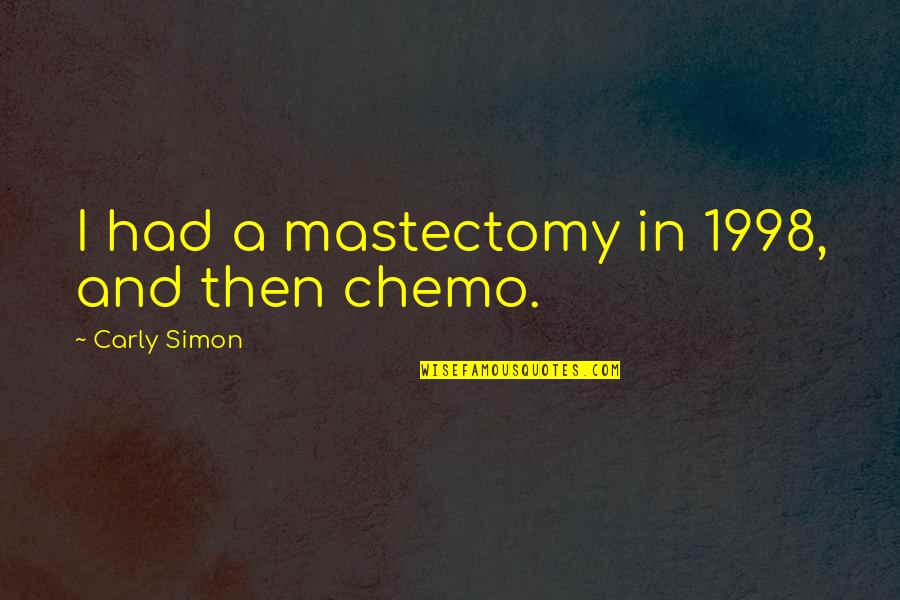 1998 S Quotes By Carly Simon: I had a mastectomy in 1998, and then