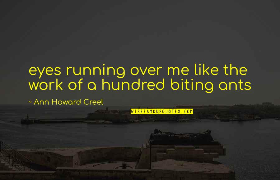 19th Century America Quotes By Ann Howard Creel: eyes running over me like the work of