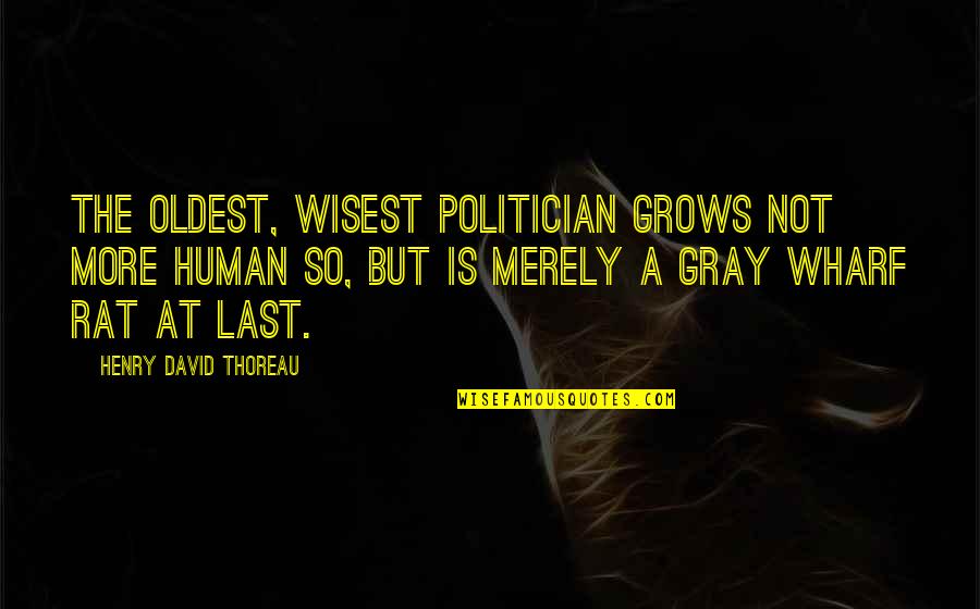 1life Funeral Cover Quotes By Henry David Thoreau: The oldest, wisest politician grows not more human