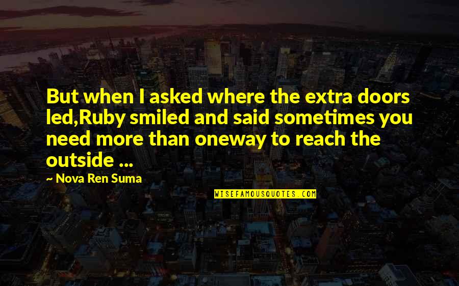 1st Born Quotes By Nova Ren Suma: But when I asked where the extra doors